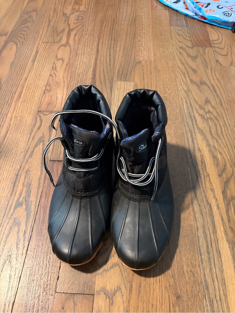 Skechers Black Lace-Up Waterproof Winter Boots